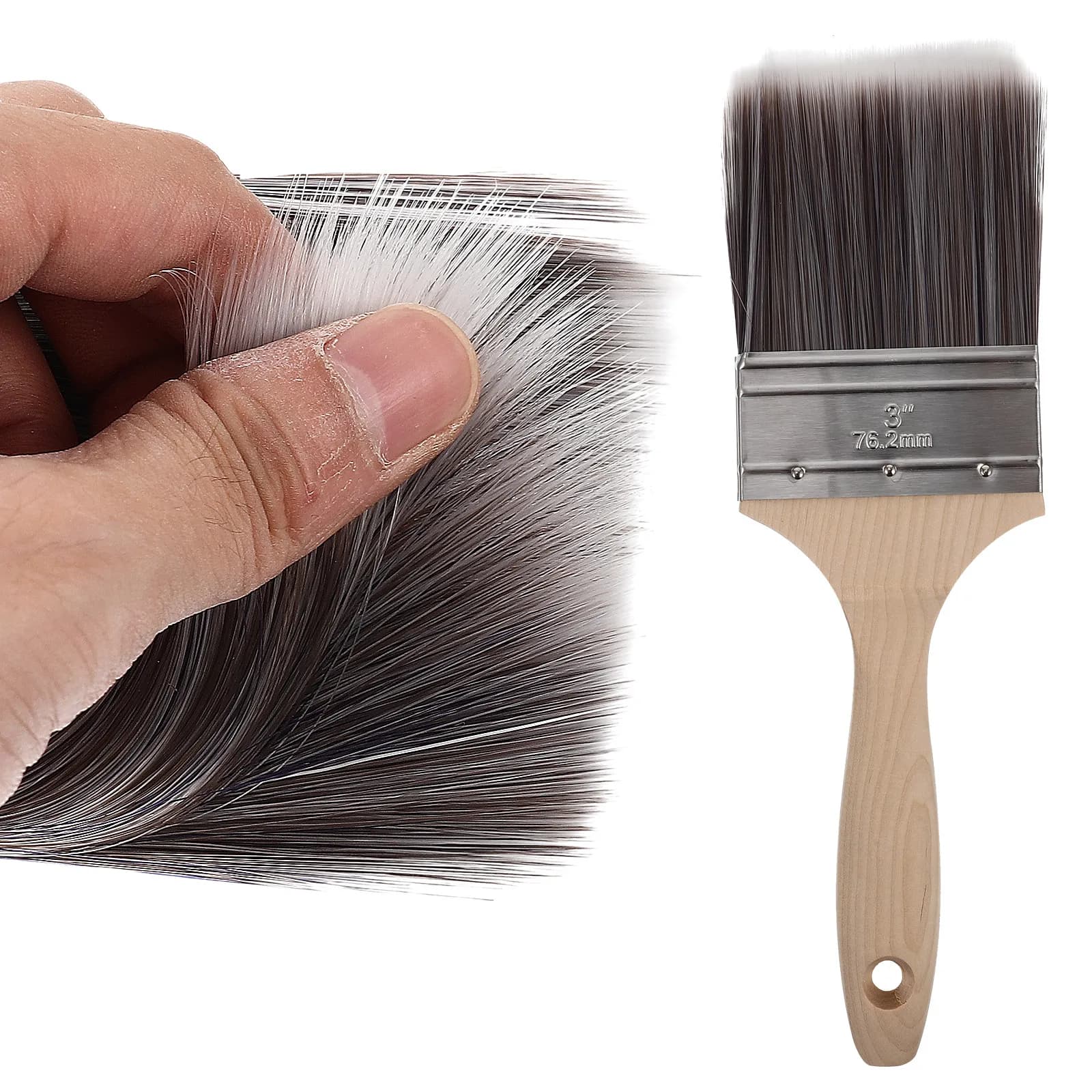 Professional Oil Paint Brush Solid Wood Handle Comfortable Wall Painting Seam Cleaning Brush High Water Absorption No Lint