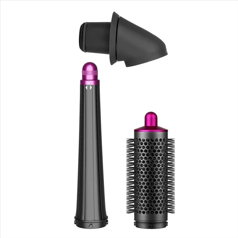 ABWM-Kit accessories for Dyson Supersonic hairdryer: long conical barrel, updated connector adaptor and round volumizing brush