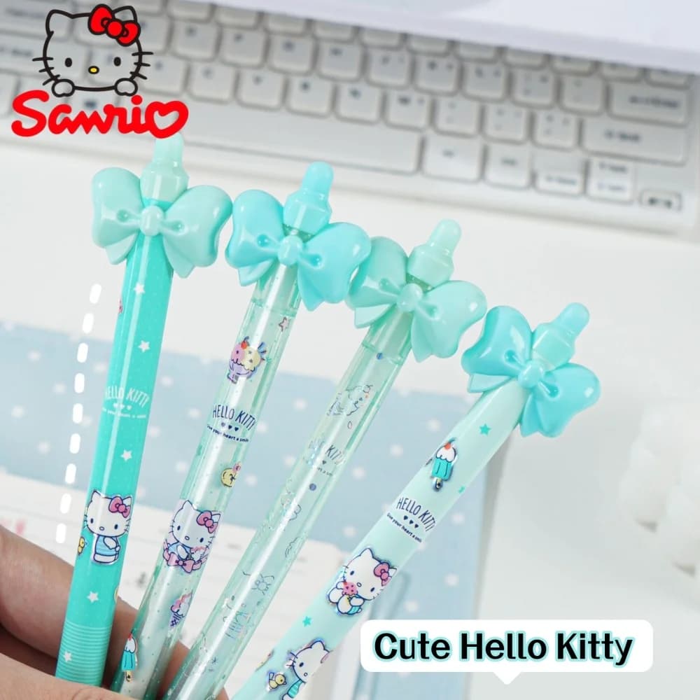 Penna gel con inchiostro ricaricabile originale Sanrio, penne a pressione retrattili Hello Kitty, inchiostro ad asciugatura rapida, articoli di cancelleria per ufficio e scuola