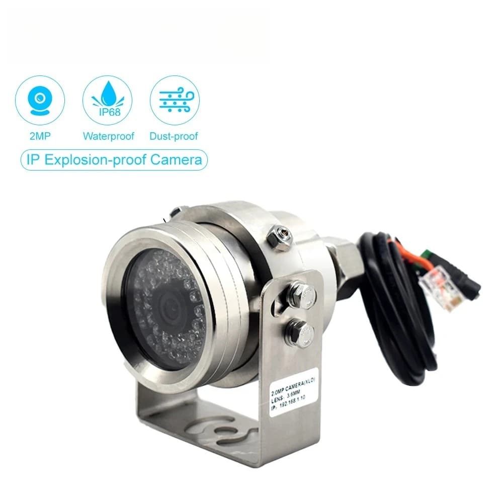 Telecamera IP Securexpert 1080P Antideflagrante, Videocamera CCTV IP68 Impermeabile, Telecamere di Sorveglianza H264/H.265 con POE