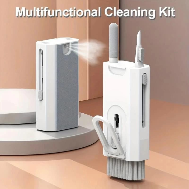Kit di pulizia 8 in 1 Kit di spazzole per pulizia tastiera del computer Penna per pulizia auricolari per AirPods Auricolare Strumenti per la pulizia del telefono Estrattore per copritasti