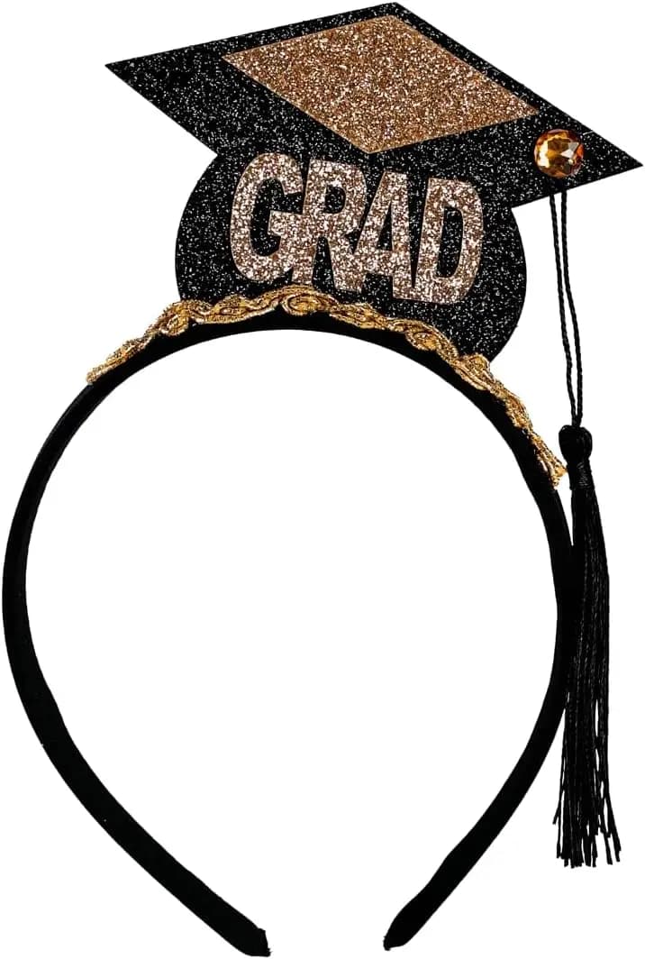 BinaryABC Mini Graduation Hat Headband Bachelor Cap Headband,2025 Graduation Party Supplies Decorations