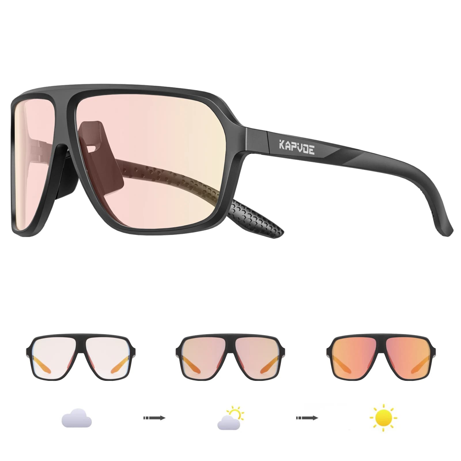 KAPVOE Nuovi occhiali da ciclismo fotocromatici Uomo Donna Bici MTB Bicicletta da strada Occhiali da sole da ciclismo Sport all'aria aperta Pesca Occhiali UV400