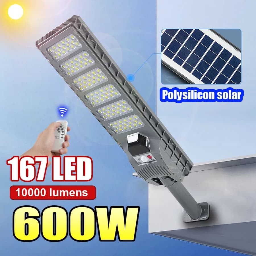 2025 Il più nuovo 600W/300W/200W/50W LED Luci solari per esterni Sensore di movimento Lampada solare esterna Luce solare Lampada da parete per giardino stradale