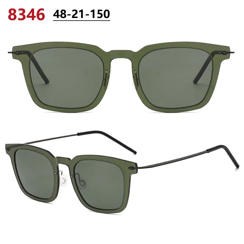 Denmark Brand Square Polarized Sunglasses 8346 Men Women Screwless Sun Glasses Acetate Frame UV400 Protection Driving Eyeglasses