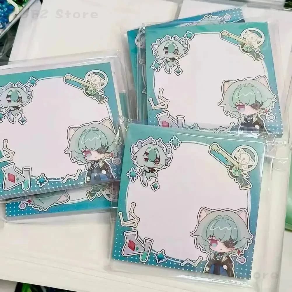 Honkai: Star Rail Anaxa Anaxagoras Blocco Note Adesivo Carino, Blocco per Appunti, Quaderno, Cosplay, Cancelleria, Cartone Animato, Trucco, Regalo di Natale