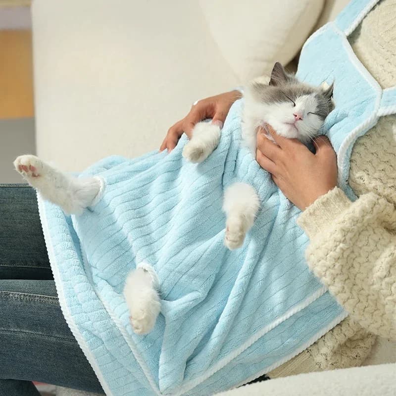 Zaino per la bellezza del gatto Bavaglino per gatti Borsa resistente ai graffi Trasporto portatile a 4 fori per grembiule per animali domestici Grembiule per cani Zaino per animali domestici