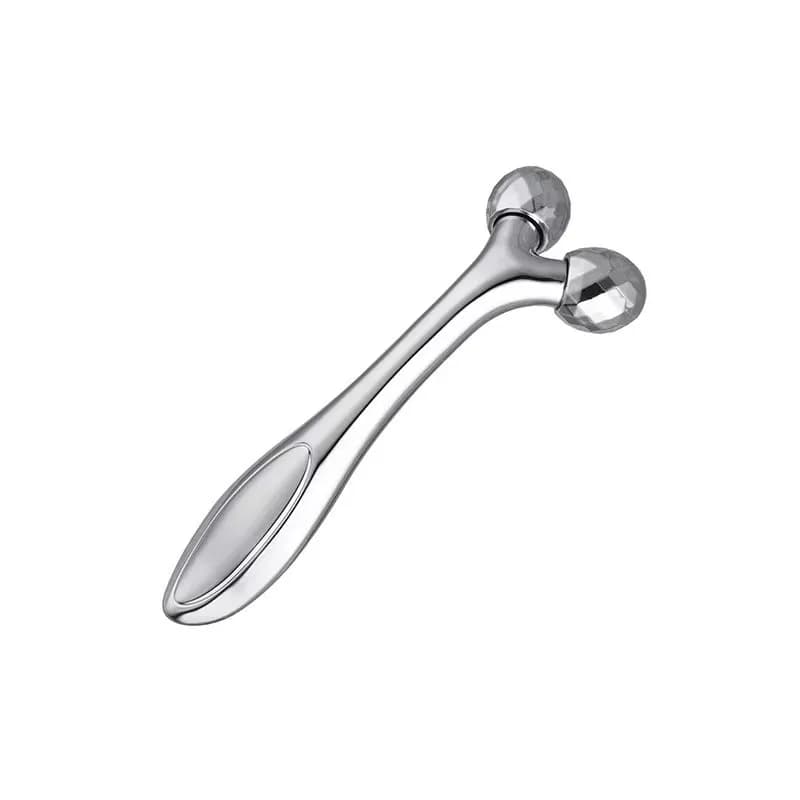 Mini massaggiatore viso portatile a forma di Y Strumento manuale per massaggio facciale con rullo di bellezza 3D per il rafforzamento e il rilassamento della pelle