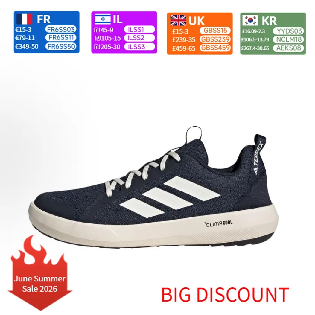 Scarpe da trekking basse adidas Terrex Boat Climacool, comode, morbide, antiscivolo, traspiranti, con trazione, unisex, blu scuro JI3500