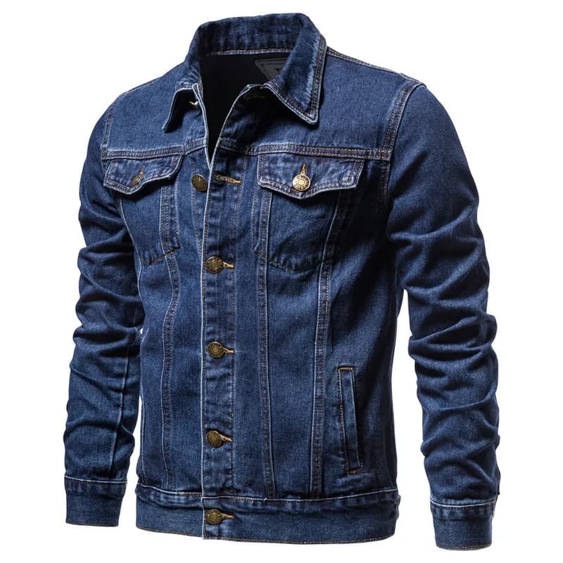 2026 New Spring and Autumn Men's Casual Workwear Jeans Jacket Loose Casual Versatile Youthful Male Solid Color Tops Mens Outwear
