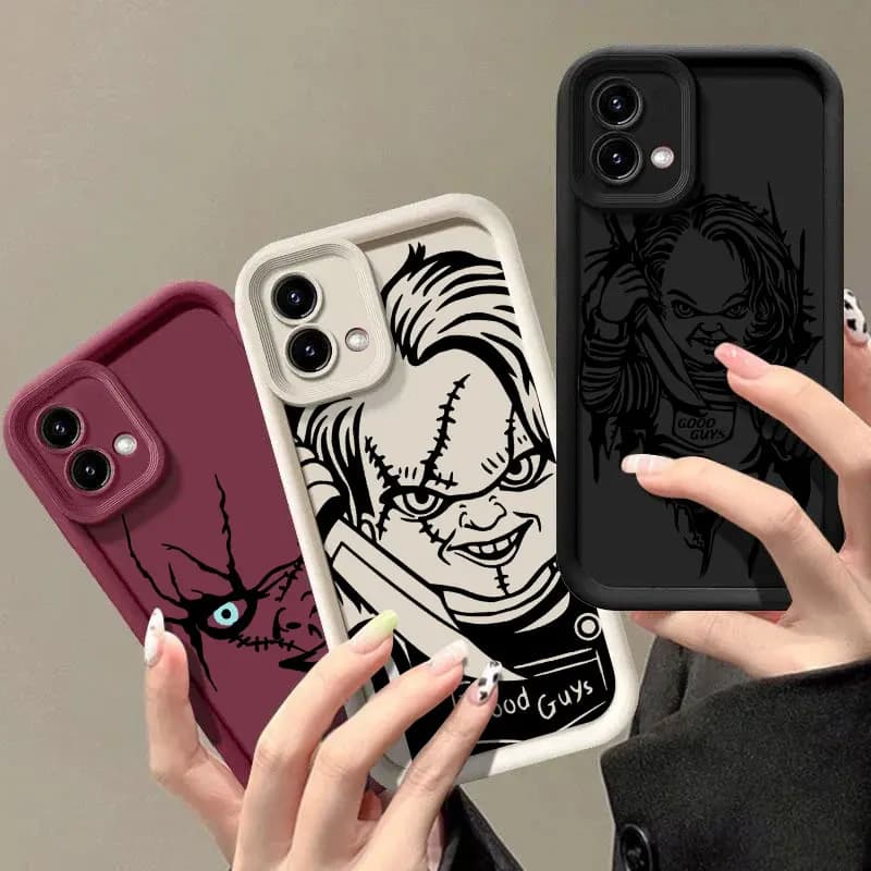 Cover per Telefono con Motivo Chucky's Doll Horror per Motorola Moto Edge 60 Fusion 40 NEO 50 Pro G05 G14 G24 G32 G35 G52 G53 G60 G75 G84 G85