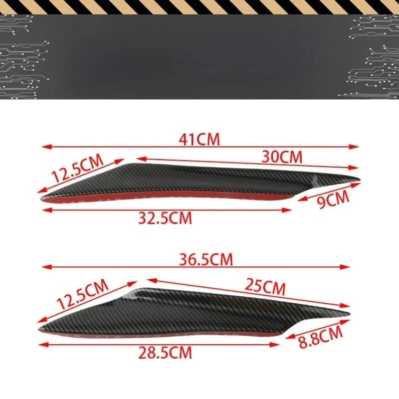Universal Car Splitter Diffuser Spoiler Carbon Fiber Air Knife Cool Racing Moto Fixed-wing Covers Ornamental Stamp