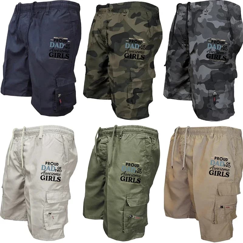 Men's Cargo Shorts Summer Oversized Pants Elastic Waist Large Size Sweatpants Trend Jogging Outdoor Multi Pockets Men Clothes