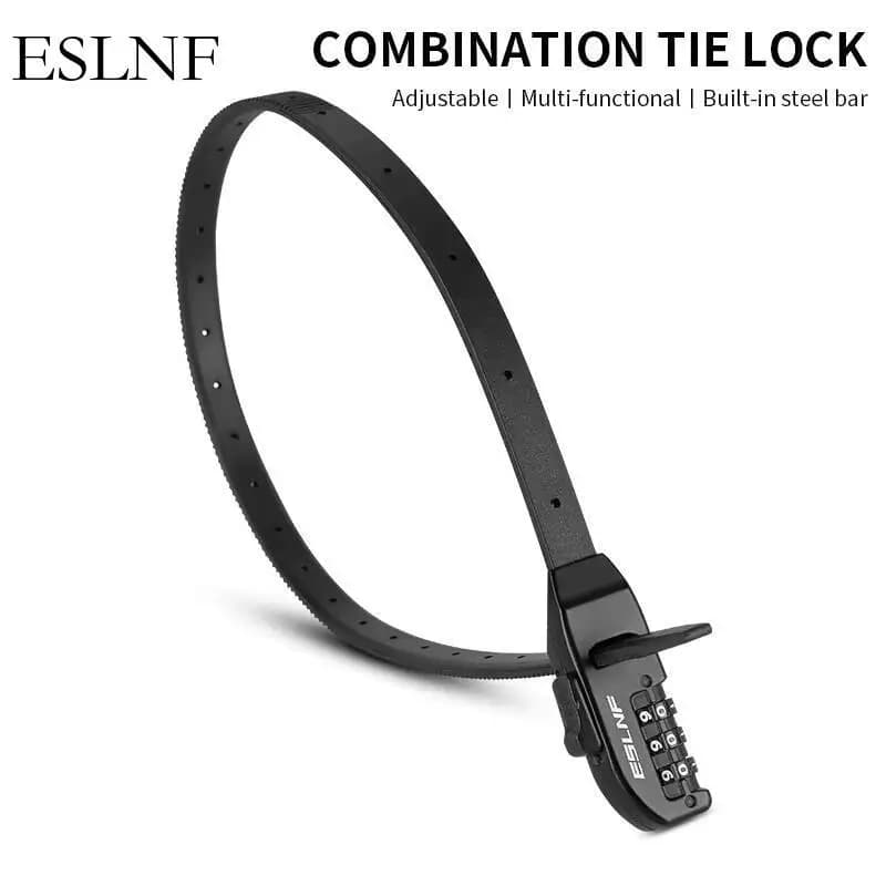 Lucchetto a Cavo ESLNF con Password a 4 Cifre - Lucchetto Portatile Multiuso Antifurto per Casco Moto, Sicurezza Bici da Montagna