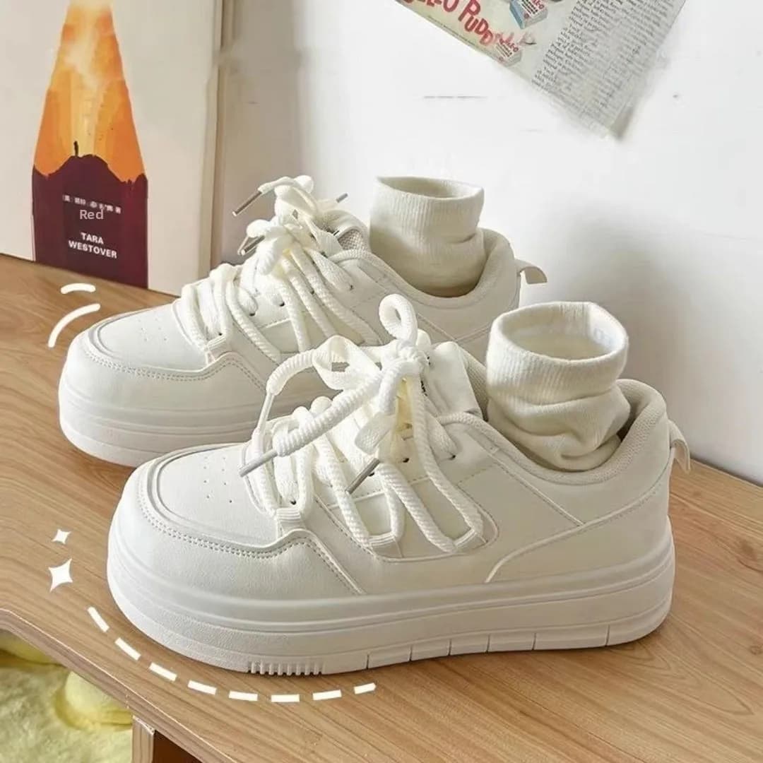 Sneakers da Donna Traspiranti con Suola Spessa, Punta Rotonda, Scarpe Sportive Versatili e Comode per la Stagione Autunnale