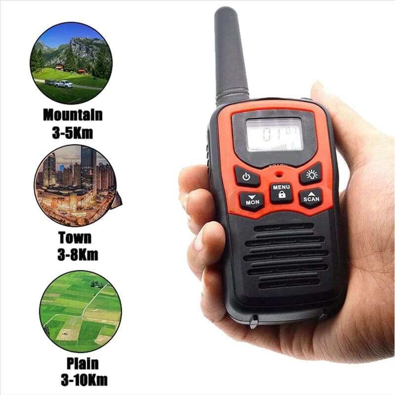 Y14A2Pcs Walkie Talkie portatile Radio 22 canali Set 10 km Uhf 400-470 Mhz Ricetrasmettitore di comunicazione a lungo raggio dual band