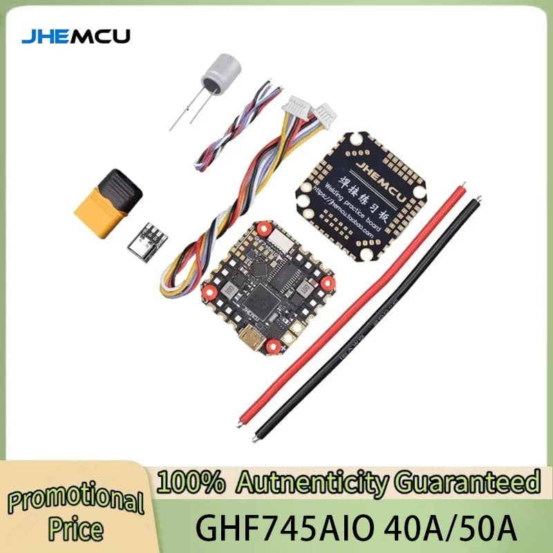 JHEMCU GHF745AIO MPU6000 F745 Flight Controller BLHELI32 G071 40A / 50A 4in1 ESC 25.5X25.5mm 3-6S for FPV Freestyle Drones
