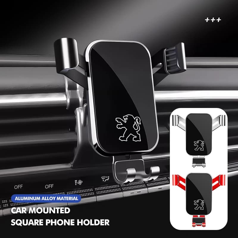 For Peugeot Car Logo Aluminum Alloy Dashboard Phone Bracket Universal Auto Cellphone Holder 206 307 308 3008 207 208 407 508