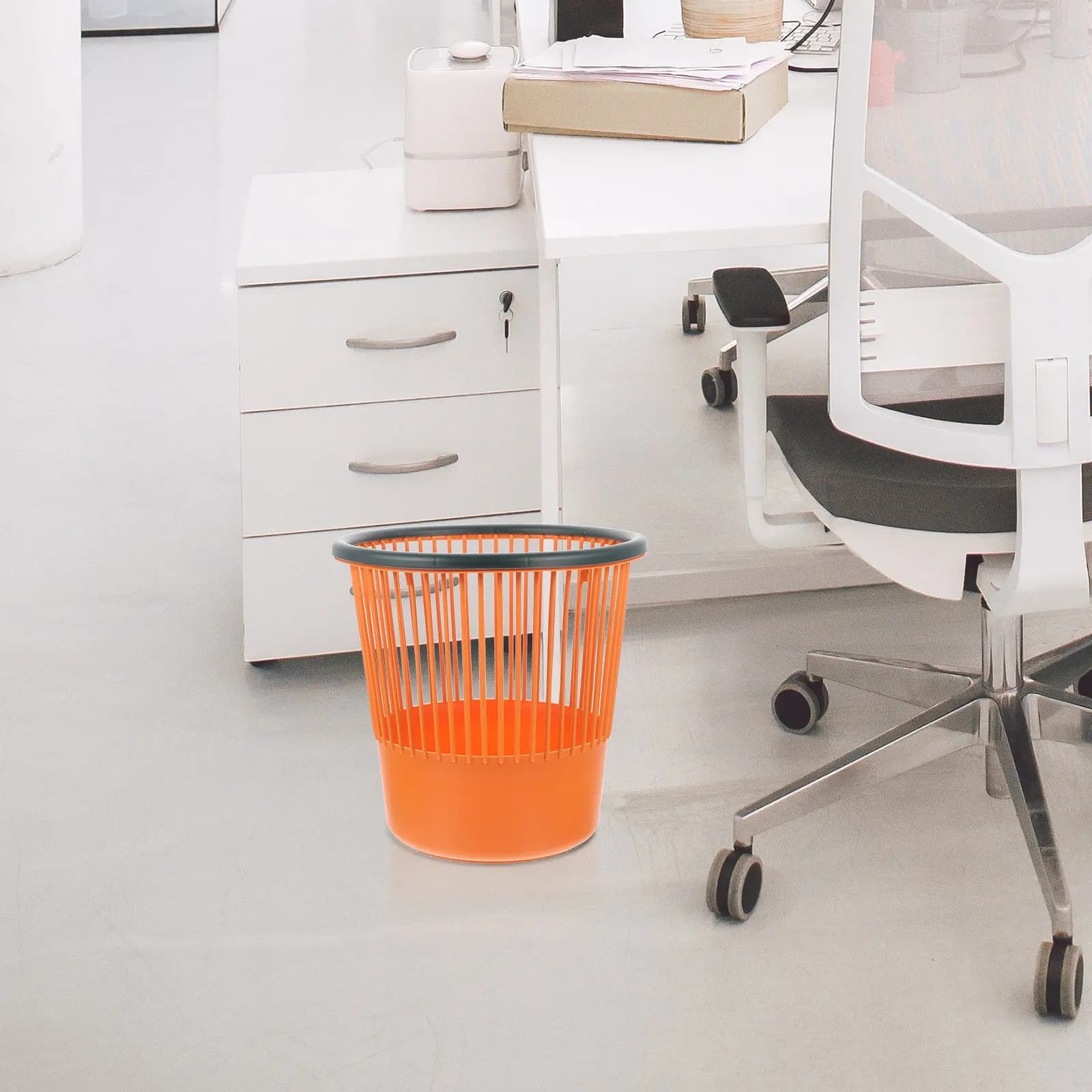Cestino per Rifiuti con Coperchio Apribile, Base Robusta, Leggero in PP, per Ufficio, Camera da Letto, Cucina, Bagno, Cesto Portaoggetti per la Casa
