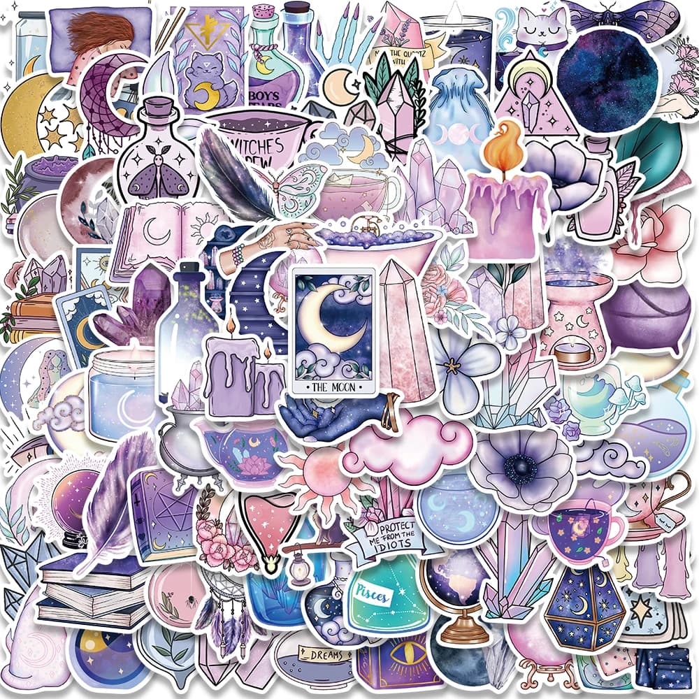 100PCS Boho Witchy Magic Moon Gothic Boticaria Tarocchi Strega Astrologia Adesivo Laptop Scrapbook Telefono Graffiti Adesivo per bambini