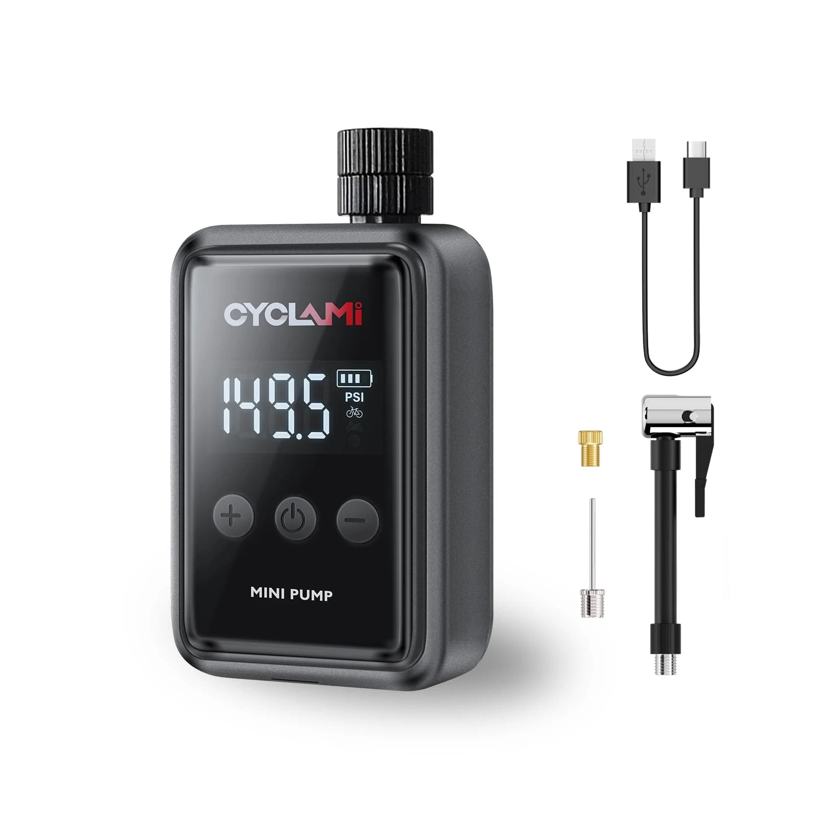 Pompa per Bicicletta Portatile 150 PSI con Display Digitale, Gonfiatore Elettrico Wireless per Pneumatici, Compressore d'Aria per Ciclismo