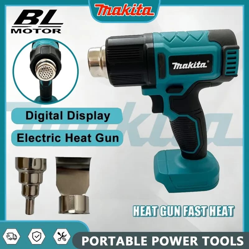 Makita Pistola Termica a Batteria 18V DHG181, Soffiatore d'Aria Calda per Saldatura, Temperatura Massima 550°C ° Pellicola Termoretraibile Wireless Ricaricabile