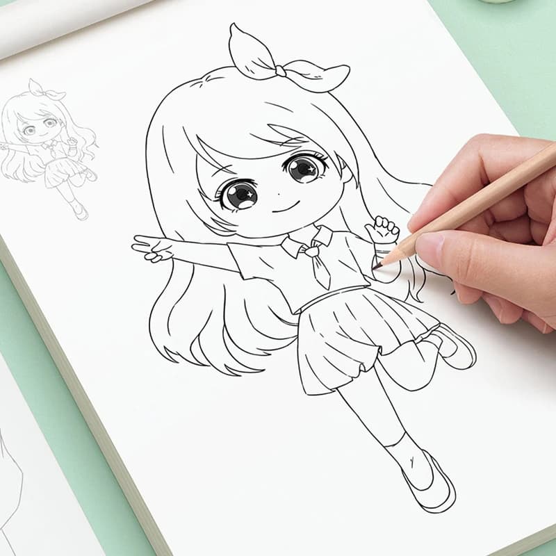 72 Pages Stick Figure A Sketchbook of Paintings Copy Coloring Books Graffiti Enlightenment Coloring Notebook Line Drawing Book