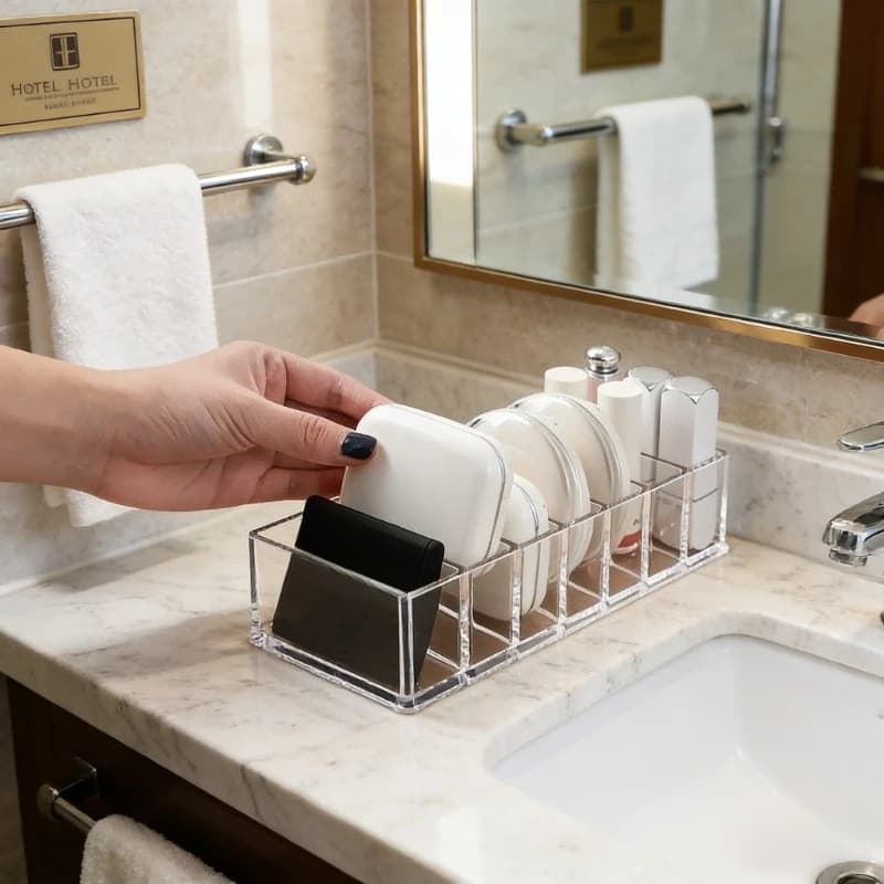 Organizzatori da scrivania in plastica, scatole portaoggetti in acrilico, porta cosmetici, porta trucchi trasparente, porta gioielli, organizer per la casa