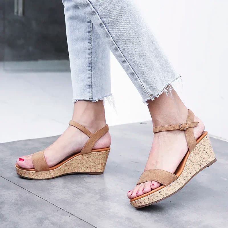 6.5cm Wedges High Heel Holiday Fashion Sandals Open-toe Platform Summer Beach Sandals Womans Shoes Size 31 To 42