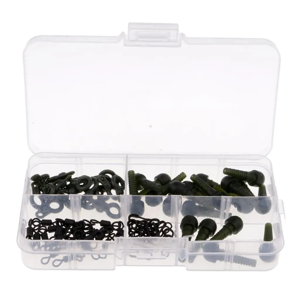 Set di Girelle a Barilotto con Clip a Sgancio Rapido e Anello di Fuga per Carpe, Accessori per la Pesca alla Carpa, per Scatola Porta Attrezzi da Pesca