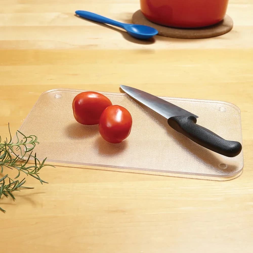 Acrylic medium cutter 12x8 easy to clean pebble finish without BPA tool for food preparation use in kitchen