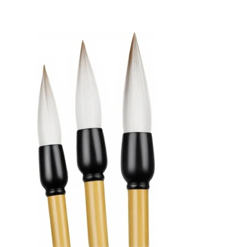Seal Script Weasel Woolen Hair Calligraphy Brush Bamboo Handle Regular Script Running Script Official Script Writing Brush Set
