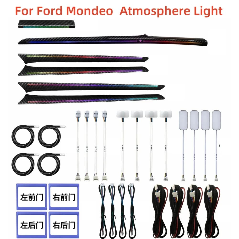 Luce ambientale a LED per Fusion Mondeo per Ford MK5 EVOS 2013+ Lampada per atmosfera dinamica Luce interna automobilistica Anello corno luminoso
