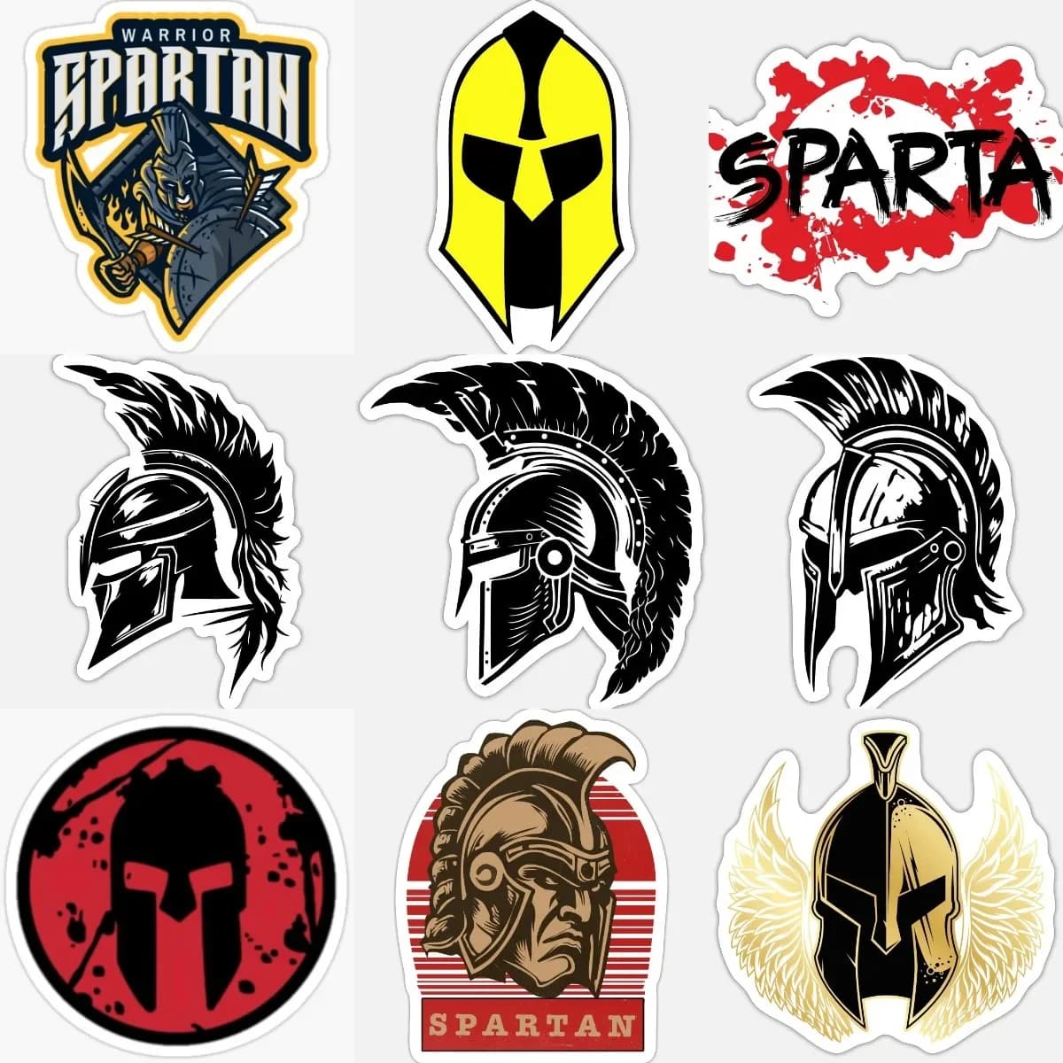 Casco da guerriero spartano Adesivi creativi Accessori per decorare la parete dell'auto Frigo Van Tavolo Finestra Casco da bicicletta Paraurti da camper