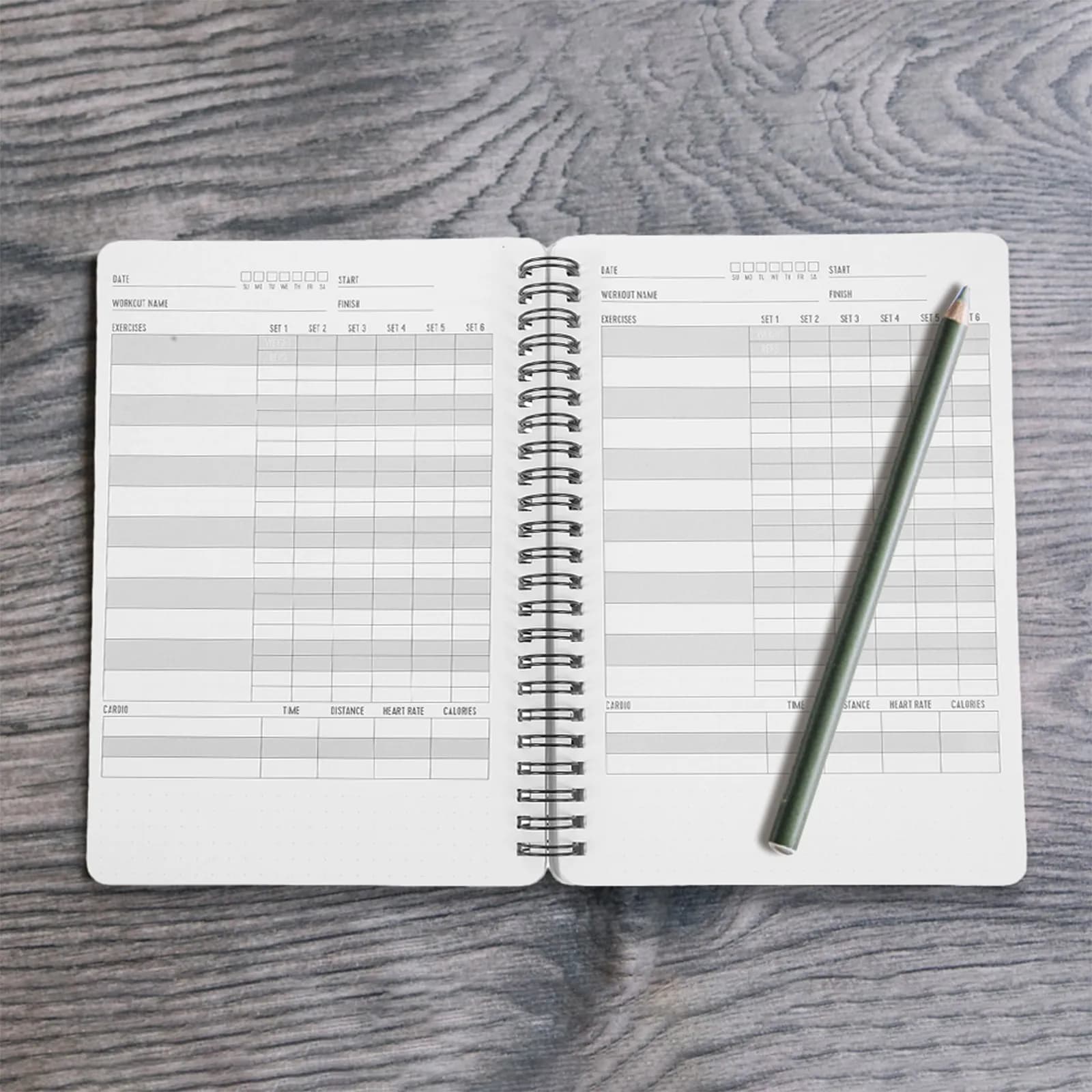 Fitness Planner Notebook with Sturdy Coil Binding Workout Log Book for Home Gym Exercise Tracking Body Weight Journal Fitness