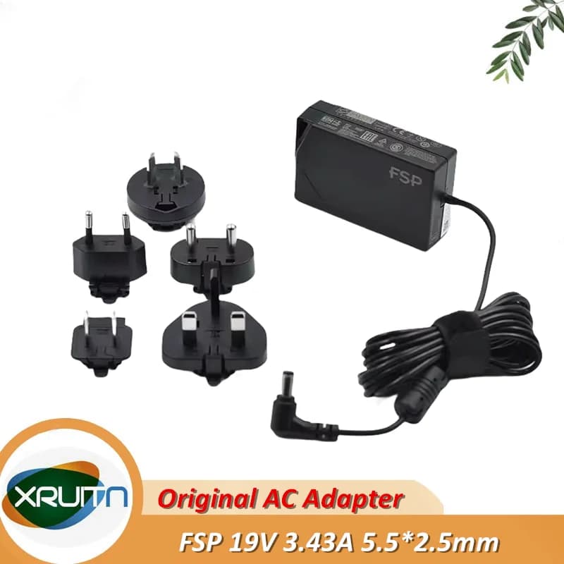 Adattatore di alimentazione switching GaN originale FSP FSP065-10AABA 19V 3.43A 3.42A 65W 5.5x2.5mm per caricabatterie alimentatore per laptop Intel ASUS