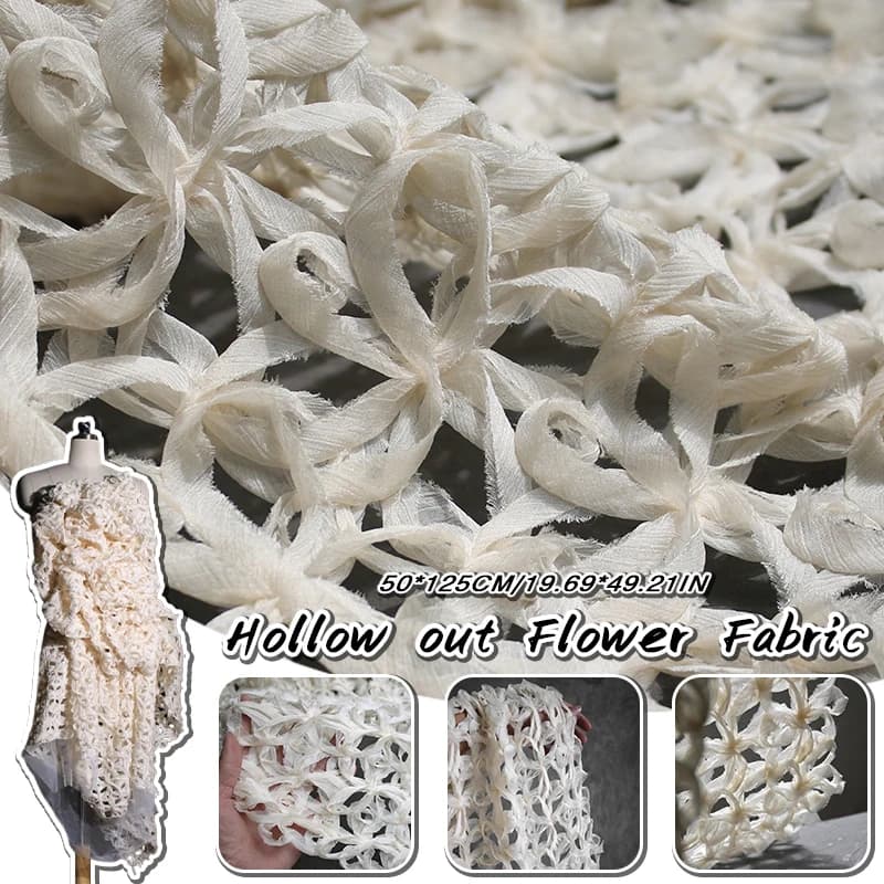 50x125 cm Tessitura creativa Fiore cavo Tessuto scozzese Creativo Rete da pesca Abito Cappotto di lavoro a maglia Abbigliamento fai da te Tessuti firmati