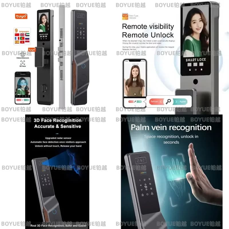 for Doodle Smart Security Door Lock with RFID IC Card Wifi Camera Video Call Front Electric Fingerprint Lock Cloud Data