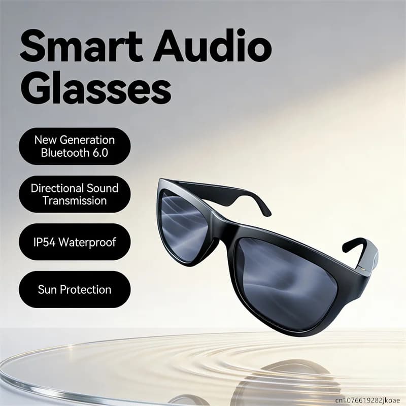 Occhiali da Sole Lecoo OVO-1 con Auricolari Bluetooth 6.0, Microfono HD per Chiamate, Occhiali Anti Luce Blu per Sport all'Aperto, Cuffie Wireless per Musica e Guida