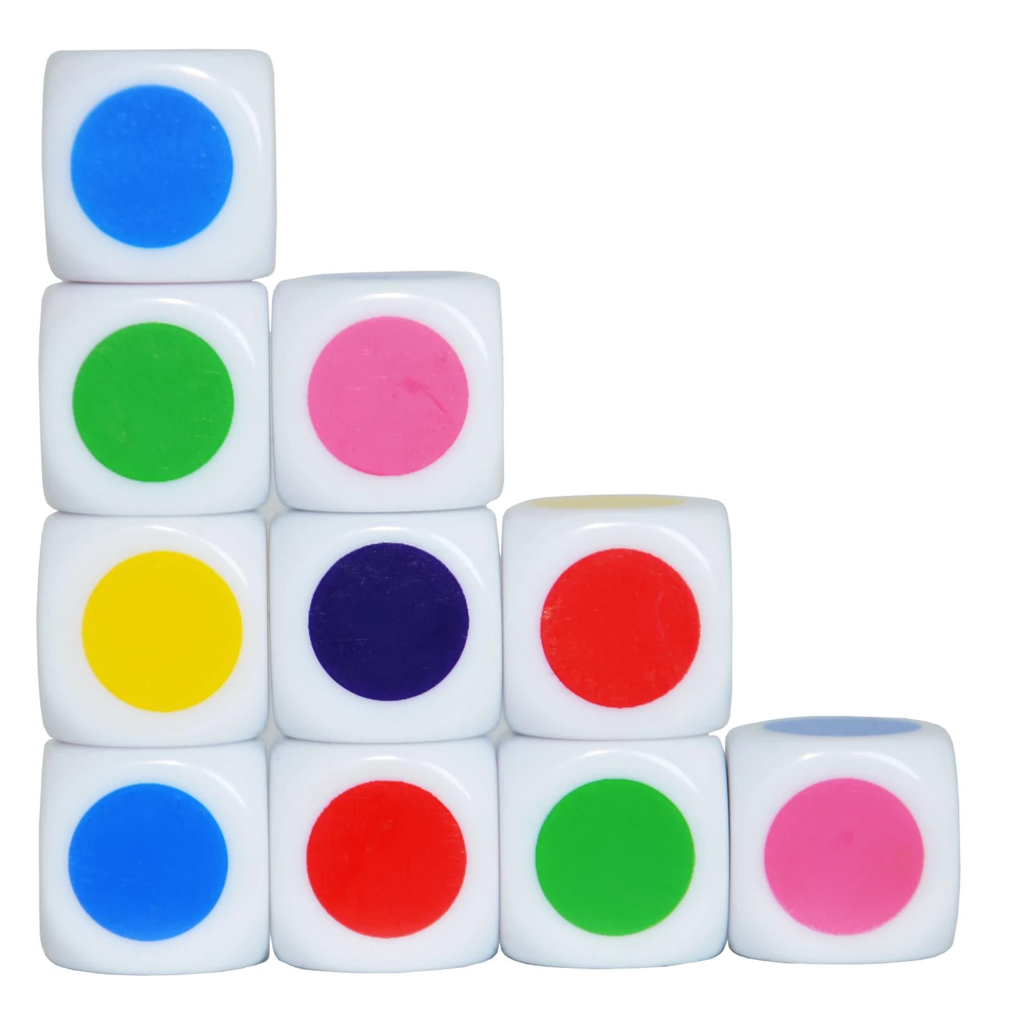 set di 10 dadi da 16 mm Colores D6 6 facce Dadi Cubi didattici Dadi per lezioni di istruzione Dadi Insegnamento della matematica Giocattoli