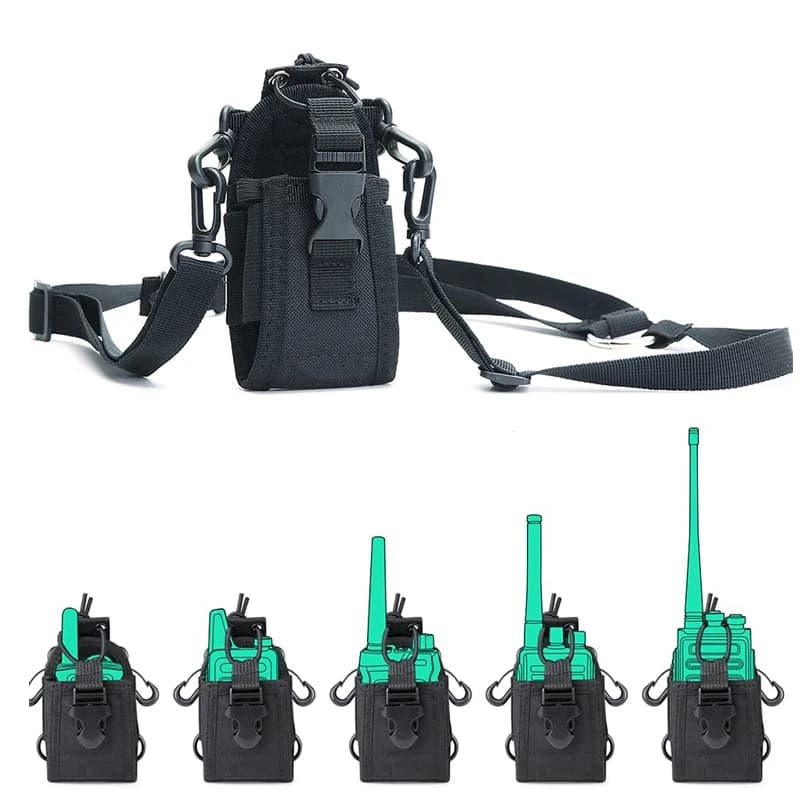 Borsa Tattica Molle per Walkie Talkie, Porta Ricetrasmittente da Vita e Spalla, Porta Caricatori, Borsa per Interfono, Borsa da Caccia Outdoor