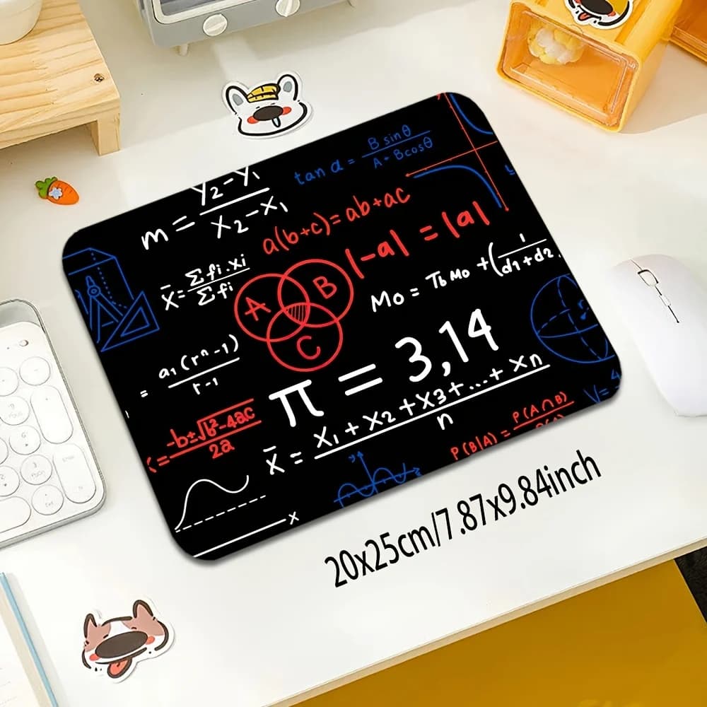Brand Math Formula Mouse Pad Rubber Non Slip Gaming Desk Mat HD Print Small Mousepad Aesthetic Desktop Decor Computer Accessory