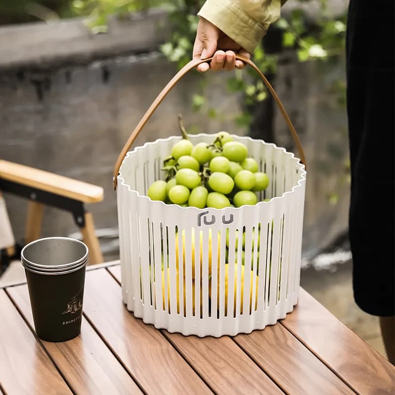 Cestino portatile da campeggio all'aperto, picnic, cesto di frutta, vassoio di frutta, snack da soggiorno, cesto portaoggetti di frutta secca