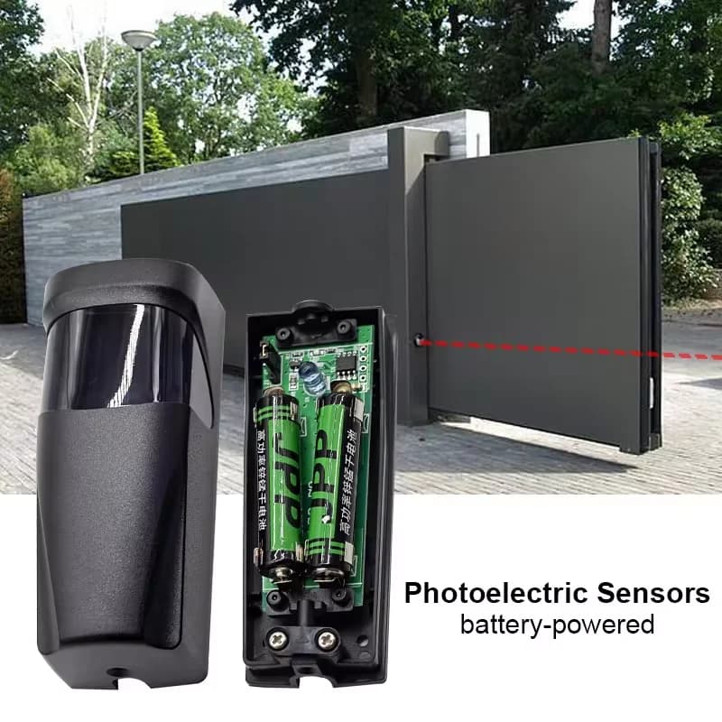 Sensore a infrarossi per porta del garage con fotocellula con sensore di movimento alimentato a batteria per barriera IR per cancello scorrevole