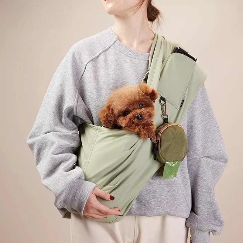 Foldable Breathable Portable Pet Crossbody Sling Carrier for Tiny Small Dogs Outdoor Travel Single‑shoulder Pet Supply