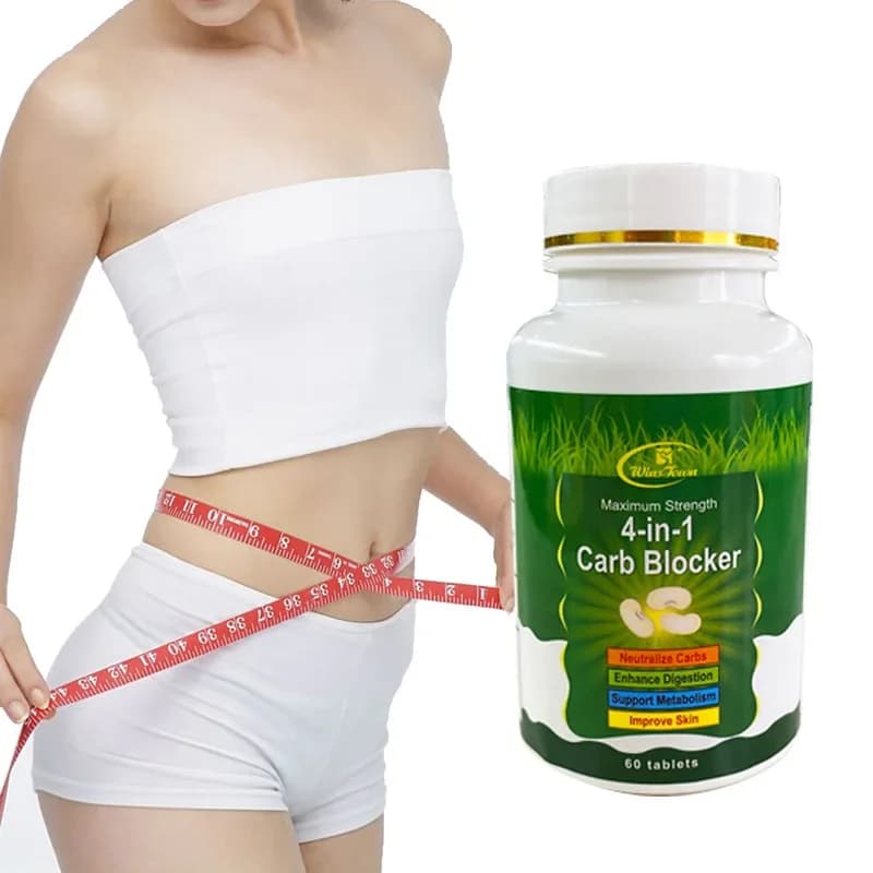 4 in 1 Carb Blocker Tablet Pianta Digestiva Digestione sana Dispara i grassi Carbohidrati Proteine 60 pillole