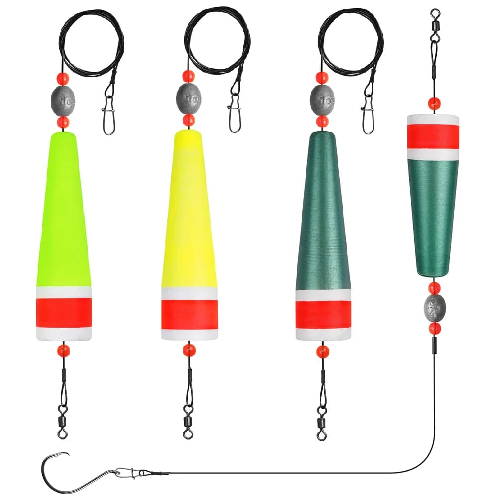 4Pcs Popping Corks Floats for Saltwater Inshore Fishing Bobber Popping Cork Weighted Float for Redfish Speckled Trout 15/20/30g
