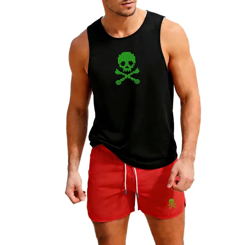 Men's Sleeveless Sports Canoe, Fitness T-shirts, Sports Clothing, Basketball Training vests, Men's Sports Underwear