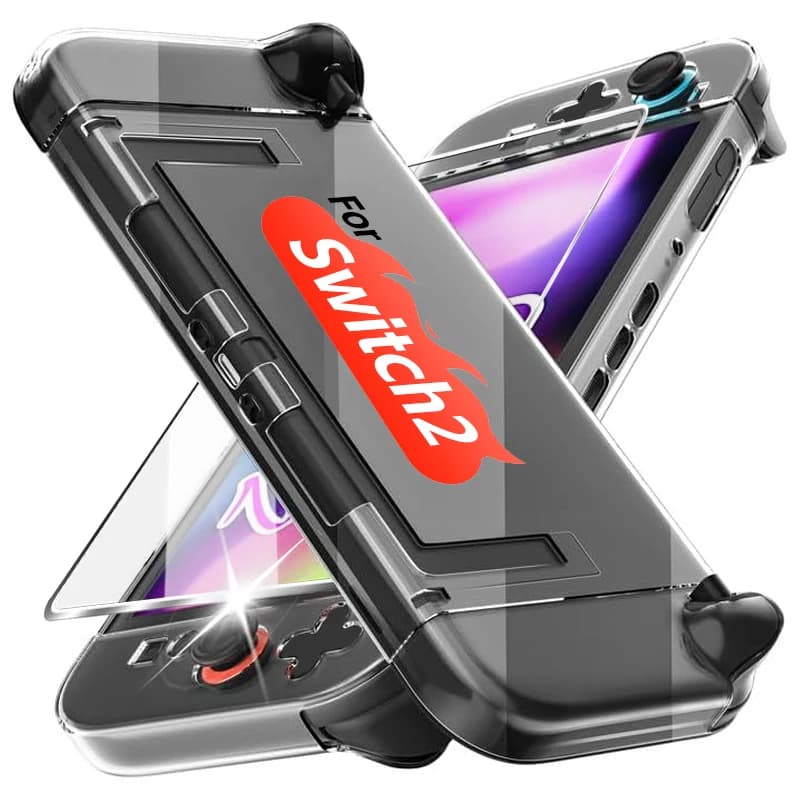 Per Switch 2 Custodia Crystal Clear TPU Armatura ibrida Copertura antiurto Staccabile Split Shell Protezione completa del corpo per Nintend Switch2