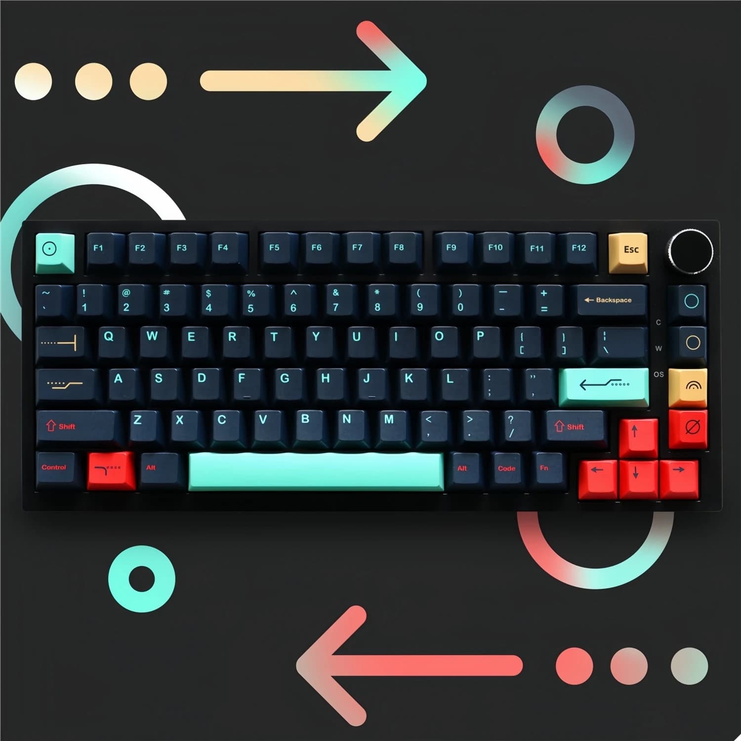 Keycaps Metropolis con design a simboli semplici, 129 tasti, profilo Cherry, stampa a sublimazione, per tastiere meccaniche con switch Mx da 61/87/104/108 tasti